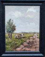 Grazende koeien. Impressionistisch. Sign. 38/48 cm., Ophalen