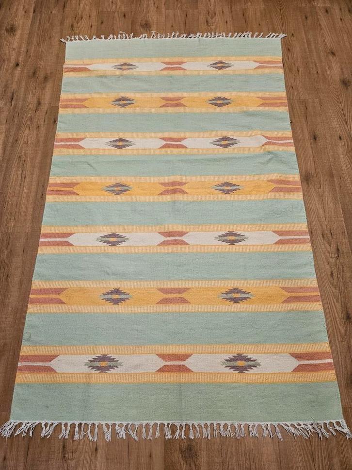 Vintage handgeweven perzische wollen kelim 185x117, Huis en Inrichting, Stoffering | Tapijten en Kleden, Gebruikt, 100 tot 150 cm