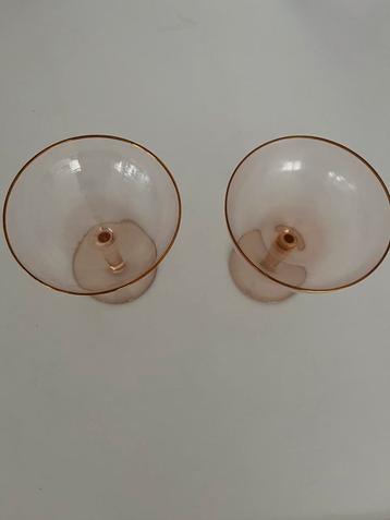 &K Roze champagne coupes - twee stuks- doe een bod. beschikbaar voor biedingen