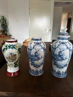 Delfts Blauw Vazen Set - Vintage Hollandse Motieven, Ophalen
