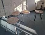 Nostalgische tuinstoelen 4 stuks - Brocante, Tuin en Terras, Tuinstoelen, Ophalen, Gebruikt, Metaal
