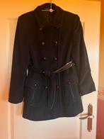 Zwarte wollen mantel met cashmere - maat 44, Verzenden, Maat 42/44 (L), Zwart