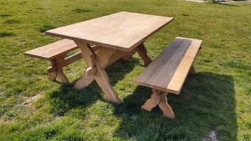 Kloostertafel met banken | massief eiken