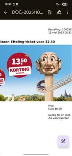 Efteling kortingskaarten | 3 stuks, Drie personen of meer, Ticket of Toegangskaart