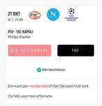 Kaartjes voor, PSV - Napoli, Tickets en Kaartjes, Sport | Voetbal, Drie personen of meer