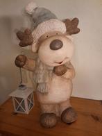 Lieve grote stenen kerst eland met verlichting, kerst figuur, Ophalen of Verzenden, Zo goed als nieuw