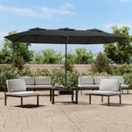 Parasol dubbel dak met LED 449x245 cm €200, Ophalen of Verzenden, Nieuw, Zweefparasol