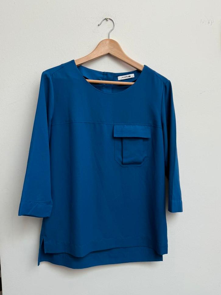 Lacoste blouse – blauw – damesmaat 36 (EU) – 3/4 mouw, Kleding | Dames, Tops, Zo goed als nieuw, Maat 36 (S), Blauw, Lange mouw
