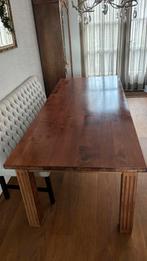 Massief Kersenhouten Tafel - Handgemaakt, Huis en Inrichting, Tafels | Eettafels, Ophalen, Gebruikt, 100 tot 150 cm, 200 cm of meer