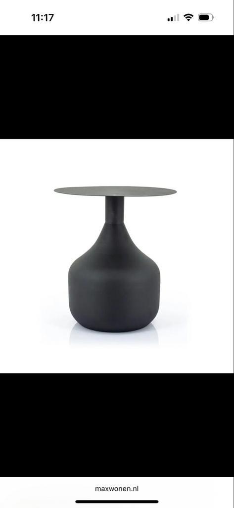 Zwarte metalen bijzettafel - Mist design, Huis en Inrichting, Tafels | Bijzettafels, Nieuw, Vierkant, 45 tot 60 cm, Minder dan 55 cm