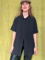 Vintage blouse, maat 38/M - zwart - borduursel - 90's, Kleding | Dames, Blouses en Tunieken, Maat 38/40 (M), Zwart, Ophalen of Verzenden