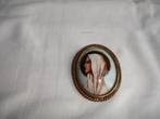 ANTIEK OP PORSELEIN GESCHILDERDE MADONNA - BROCHE  - wvq, Verzenden