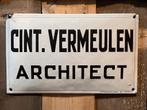 Emaille oud bord ARCHITECT 33 x 20 cm, Ophalen of Verzenden