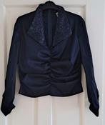Joseph Ribkoff feestelijke top blauw + kralen kraag L 43879