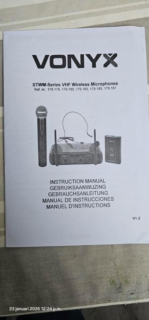 Vonyx STWM712 Draadloze Microfoon Set - Nieuwstaat!, Muziek en Instrumenten, Microfoons, Zo goed als nieuw, Zangmicrofoon, Draadloos