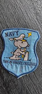 Patch Snoopy Navy this is where I belong, Verzamelen, Ophalen of Verzenden, Marine, Amerika, Embleem of Badge