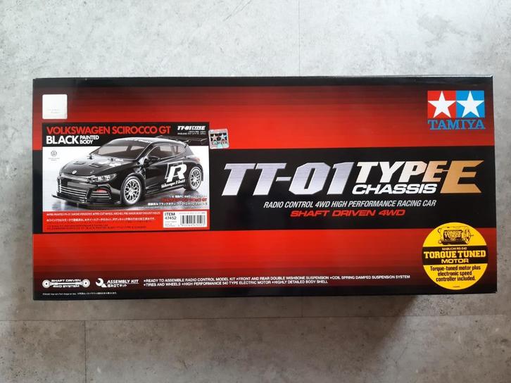 Tamiya 47452 RC VW Scirocco GT Black Painted Body TT-01E, Hobby en Vrije tijd, Modelbouw | Radiografisch | Auto's, Nieuw, Auto onroad