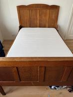 Antiek grenen twijfelaar, Huis en Inrichting, Slaapkamer | Bedden, Ophalen, Gebruikt, Bruin, Vintage