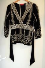Nieuwstaat fraai tuniek zwart + kant Derhy maat M, Kleding | Dames, Jurken, Maat 38/40 (M), Zwart, Derhy, Ophalen of Verzenden