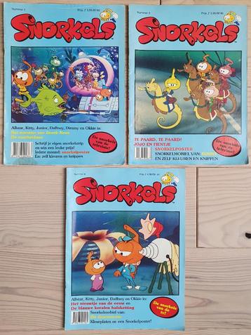 3x Snorkels, snorkelblad uit 1986 beschikbaar voor biedingen