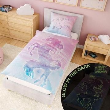 Kinderbeddengoed eenhoorn glow in the dark + 10 spelletjes  beschikbaar voor biedingen