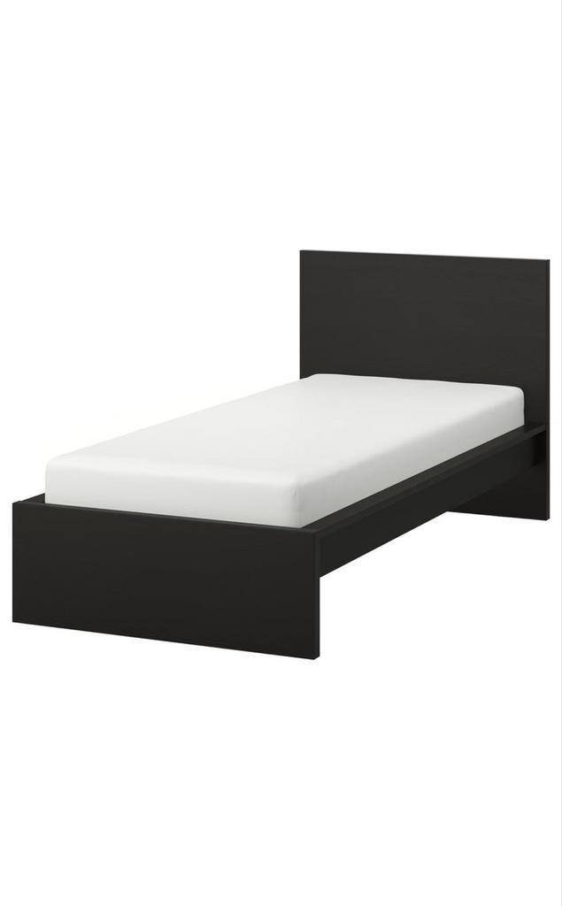 IKEA Malm bed met lattenbodem - zwart, Huis en Inrichting, Slaapkamer | Bedden, Gebruikt, Eenpersoons, 90 cm, 200 cm, Zwart, Verstelbaar