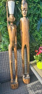 2 grote houten beelden, Antiek en Kunst, Ophalen