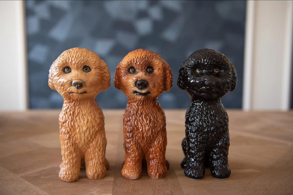Handgemaakte Poedelbeeldjes van Keramiek, Ophalen of Verzenden, Nieuw, Overige materialen, Dierenbeeld