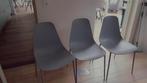 3 stoelen grijs kunststof, Huis en Inrichting, Ophalen, Kunststof, Gebruikt, Drie