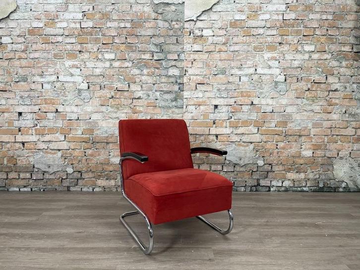 Thonet S411 bij TheReSales, Huis en Inrichting, Fauteuils, Zo goed als nieuw, Metaal, Stof, 50 tot 75 cm, 75 tot 100 cm, Ophalen