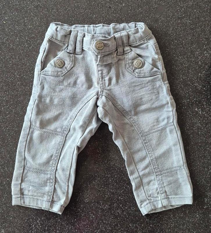 Baby broekje, grijze jeans, maat 68, Hema, Kinderen en Baby's, Babykleding | Maat 68, Zo goed als nieuw, Ophalen of Verzenden