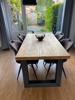 Houten eettafel met 4 stoelen, Huis en Inrichting, Tafels | Eettafels, 50 tot 100 cm, Gebruikt, Rechthoekig, Ophalen