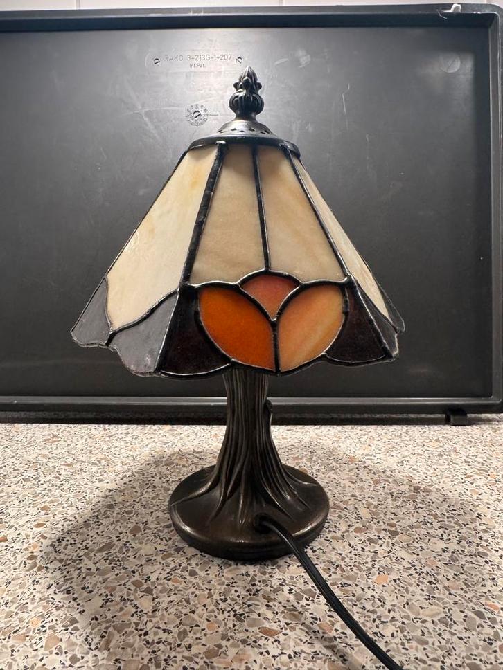 Mooie Glas in Lood Tafellamp, Huis en Inrichting, Lampen | Vloerlampen, Gebruikt, Minder dan 100 cm, Glas, Ophalen of Verzenden