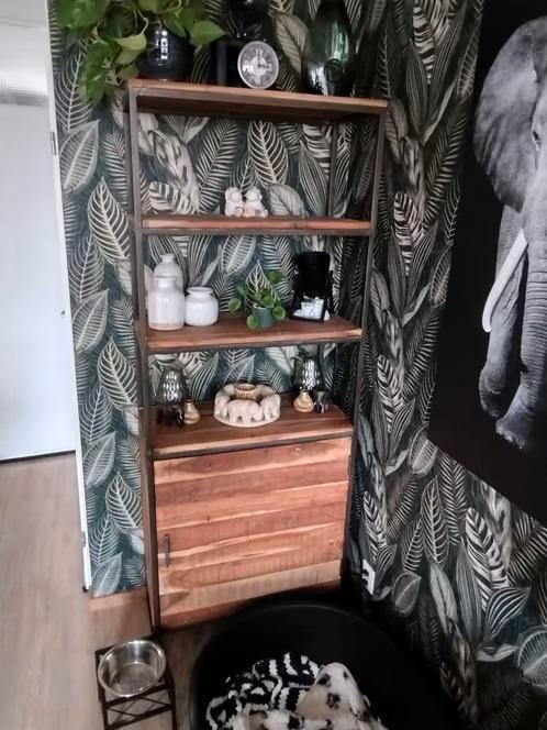 Wandkast /wandmeubel (acacia hout), Huis en Inrichting, Kasten | Wandmeubels, Zo goed als nieuw, 150 tot 200 cm, Minder dan 150 cm