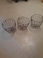 3 ijzeren draad mandjes, Ophalen, Nieuw, Rond, Overige materialen