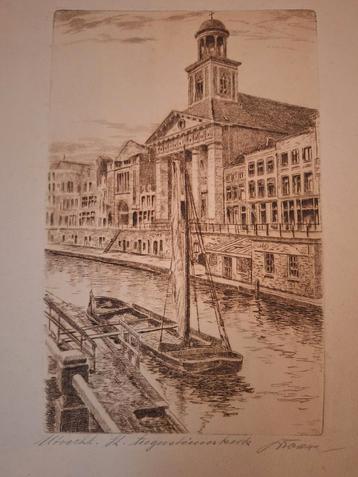 Ets Utrecht - Gezicht op de St. Pieterskerk beschikbaar voor biedingen