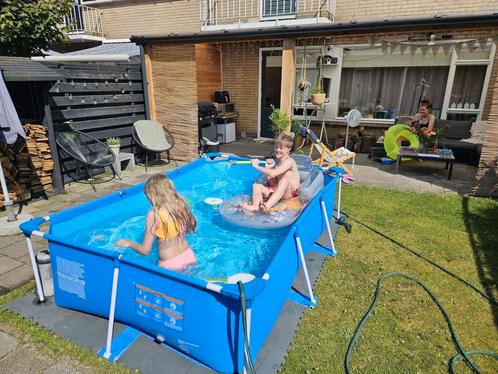 Bestway opzet zwembad 259x170 met pomp en accessoires, Tuin en Terras, Zwembaden, Gebruikt, Minder dan 80 cm, 200 tot 400 cm, Rechthoekig
