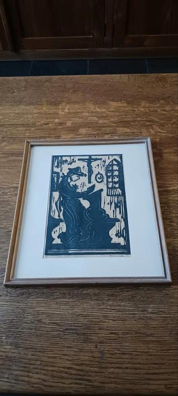 ABSTRACTE PRINT ( LINOSNEDE ) ORTHODOXE BYZANTIJNSE STIJL beschikbaar voor biedingen