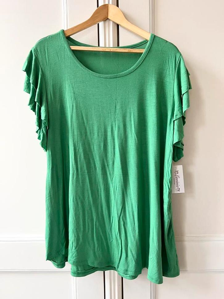Made in Italy top licht groen, One Size (ruim), Kleding | Dames, Tops, Nieuw, Maat 42/44 (L), Groen, Korte mouw, Ophalen of Verzenden
