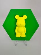 Decoratietegeltje bearbrick 10x10cm fluo groen/fluo geel, Verzenden, Nieuw
