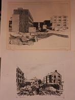 2x Etsen Slotermeer Amsterdam - Henk Huig, Ophalen of Verzenden