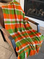 Handgemaakte plaid / deken in vintage kleuren, Ophalen of Verzenden, Gebruikt