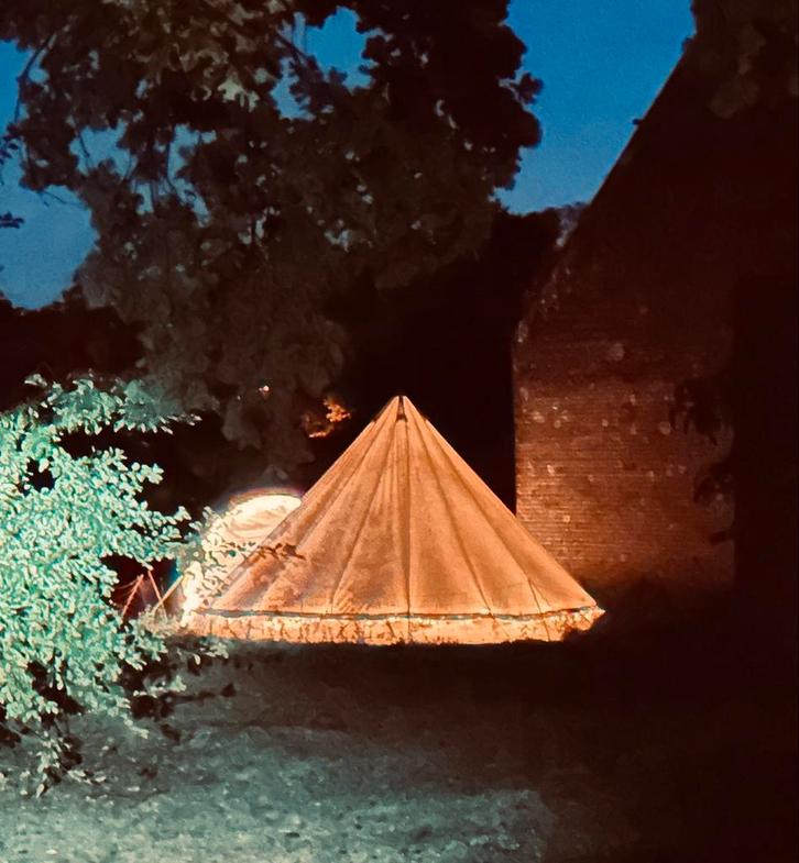 Tipi tent 8/12personen (6m) met nieuwe luifel, Caravans en Kamperen, Tenten, meer dan 6, Gebruikt, Ophalen of Verzenden