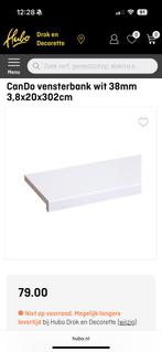 Cando vensterbank wit 38mm 3,8x20x302cm, Doe-het-zelf en Verbouw, Plinten en Afwerking, Ophalen, Nieuw, Vensterbanken