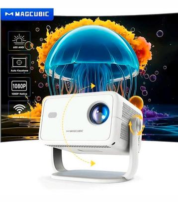 Magcubic 1080P 650ANSI 18000lumenAndroid. automatis keystone beschikbaar voor biedingen