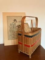 Vintage Japanse rieten mand 1950/60, Huis en Inrichting, Gebruikt, Huysmans, Ophalen of Verzenden, Doorwerth