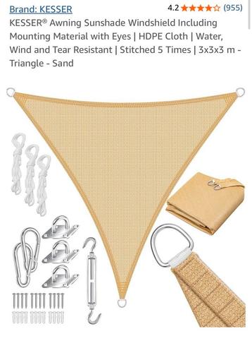 Nieuwe Kesser Schaduwdoek verschillende kleuren en maten beschikbaar voor biedingen