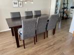 Eettafel +stoelen, Huis en Inrichting, 200 cm of meer, 50 tot 100 cm, Gebruikt, Rechthoekig