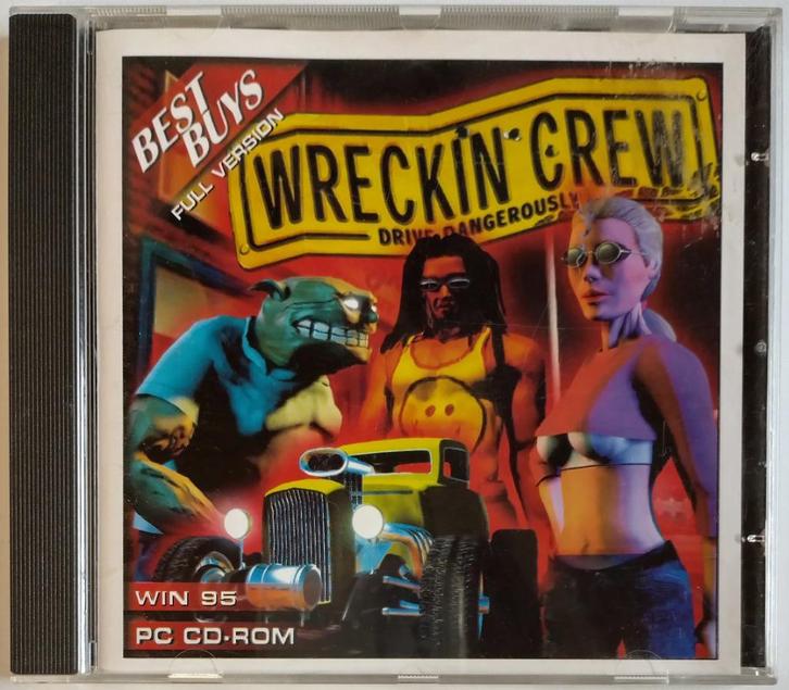 CD-rom Wreckin' Crew - Drive Dangerously (1997 Telstar Elec), Spelcomputers en Games, Games | Pc, Zo goed als nieuw, Racen en Vliegen