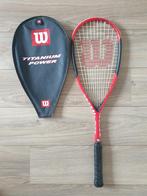 Wilson squash raket en hoes, Titanium power Hammer H170, Ophalen, Zo goed als nieuw, Racket, Met hoes